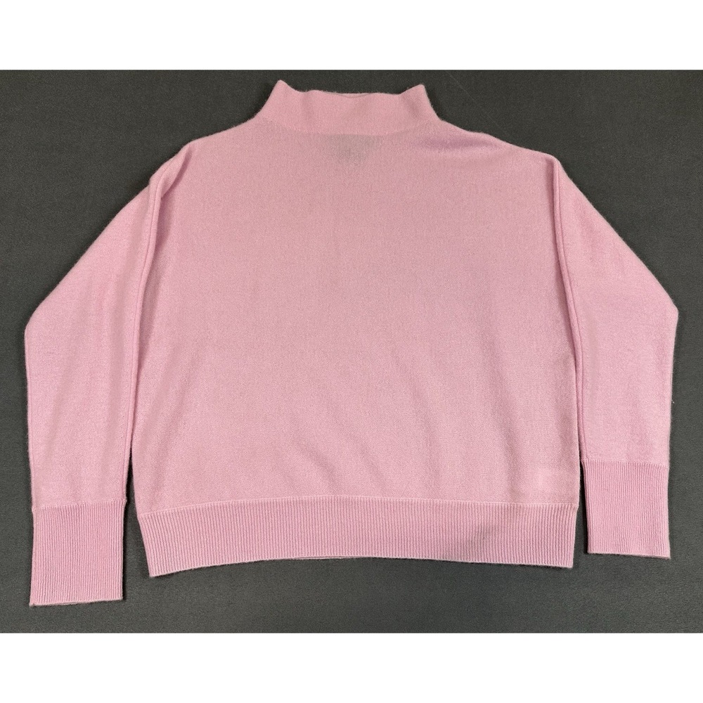 Tahari 100% 2-Ply Cashmere Sweater Womens Small Pink Mock Neck Soft Luxury Knit